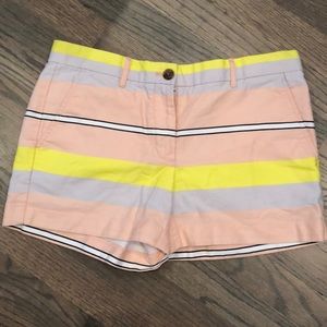 Gap Striped Shorts Colorful Yellow Pink White Grey